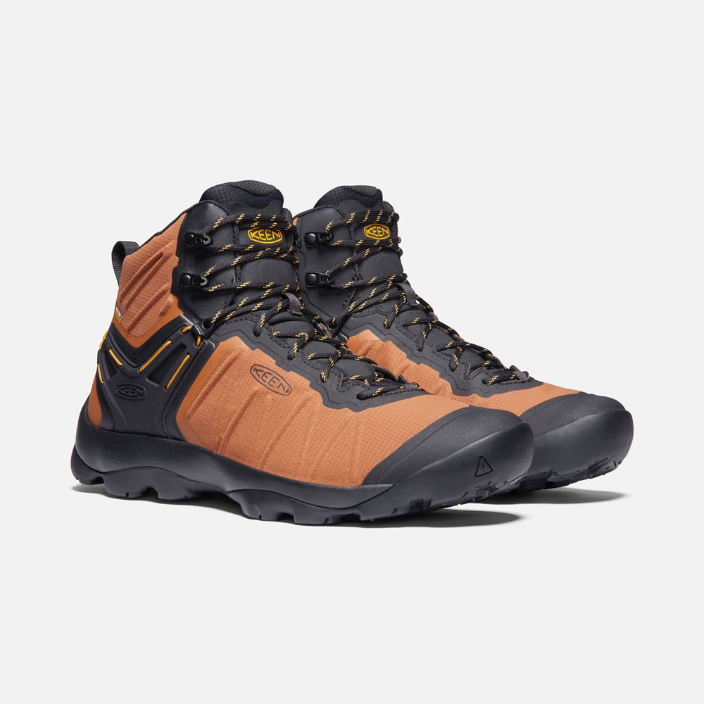 Keen Outdoor Bot Erkek Turuncu/Siyah - Venture Mid Waterproof - Türkiye PQZY13507